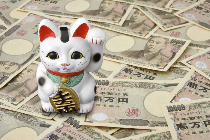 招き猫と一万円札達
