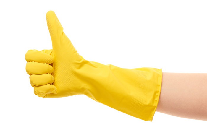 黄色の手袋