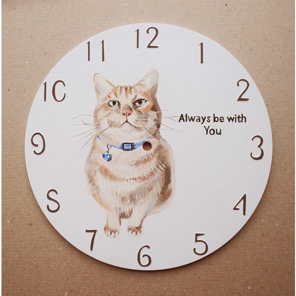 茶トラ猫が描かれた時計