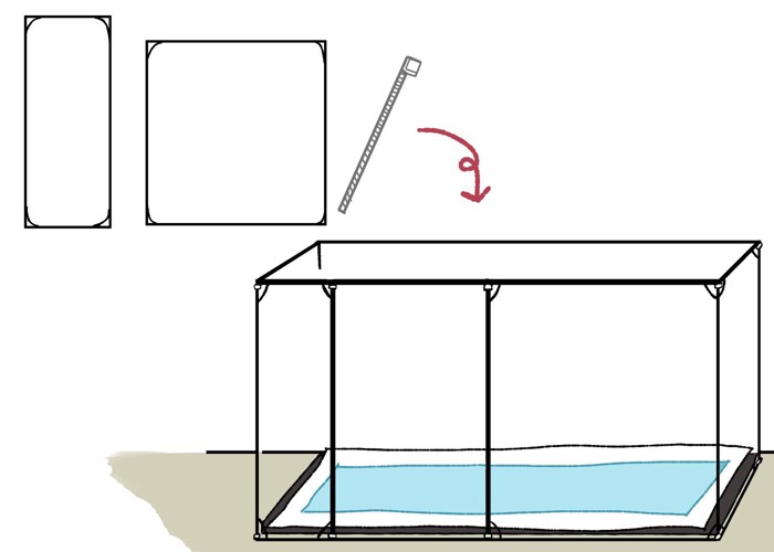 トイレに組み立てラックで囲いを作る方法