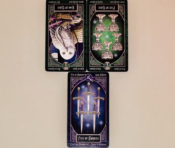 KINGofCUPS/FIVEofCUPS/FIVEofSWORDS